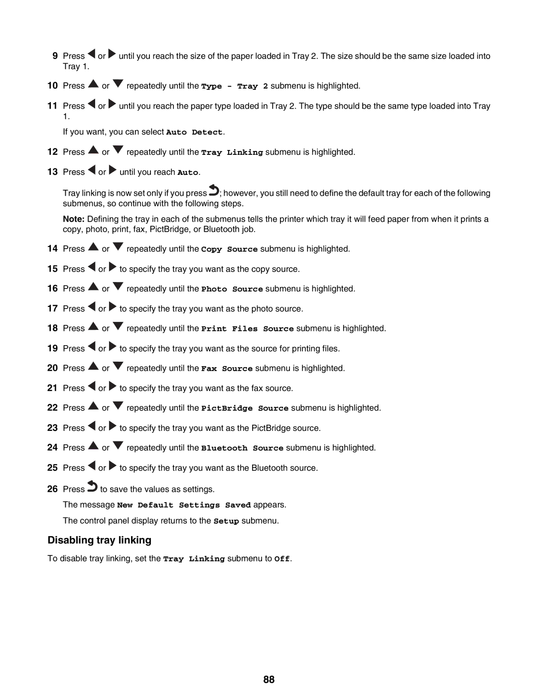 Lexmark 9300 Series manual Disabling tray linking 