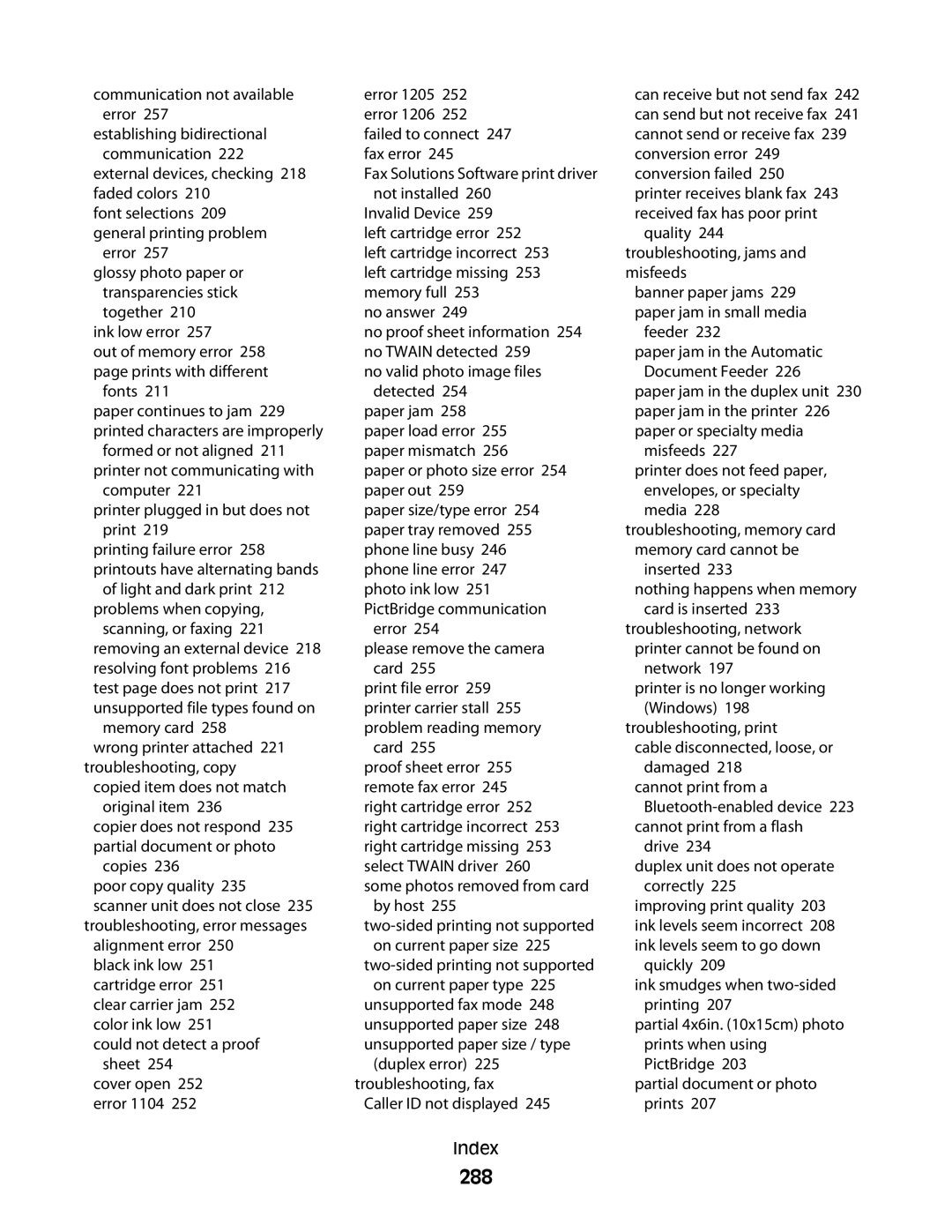 Lexmark 9500 Series manual 288 