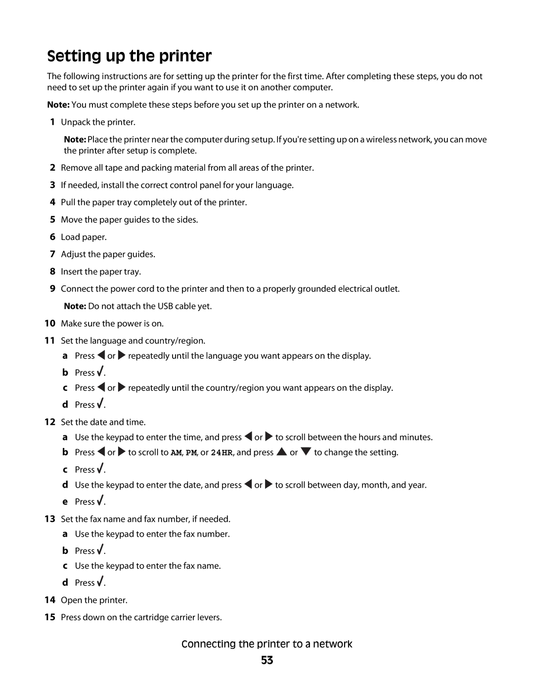 Lexmark 9500 Series manual Setting up the printer 