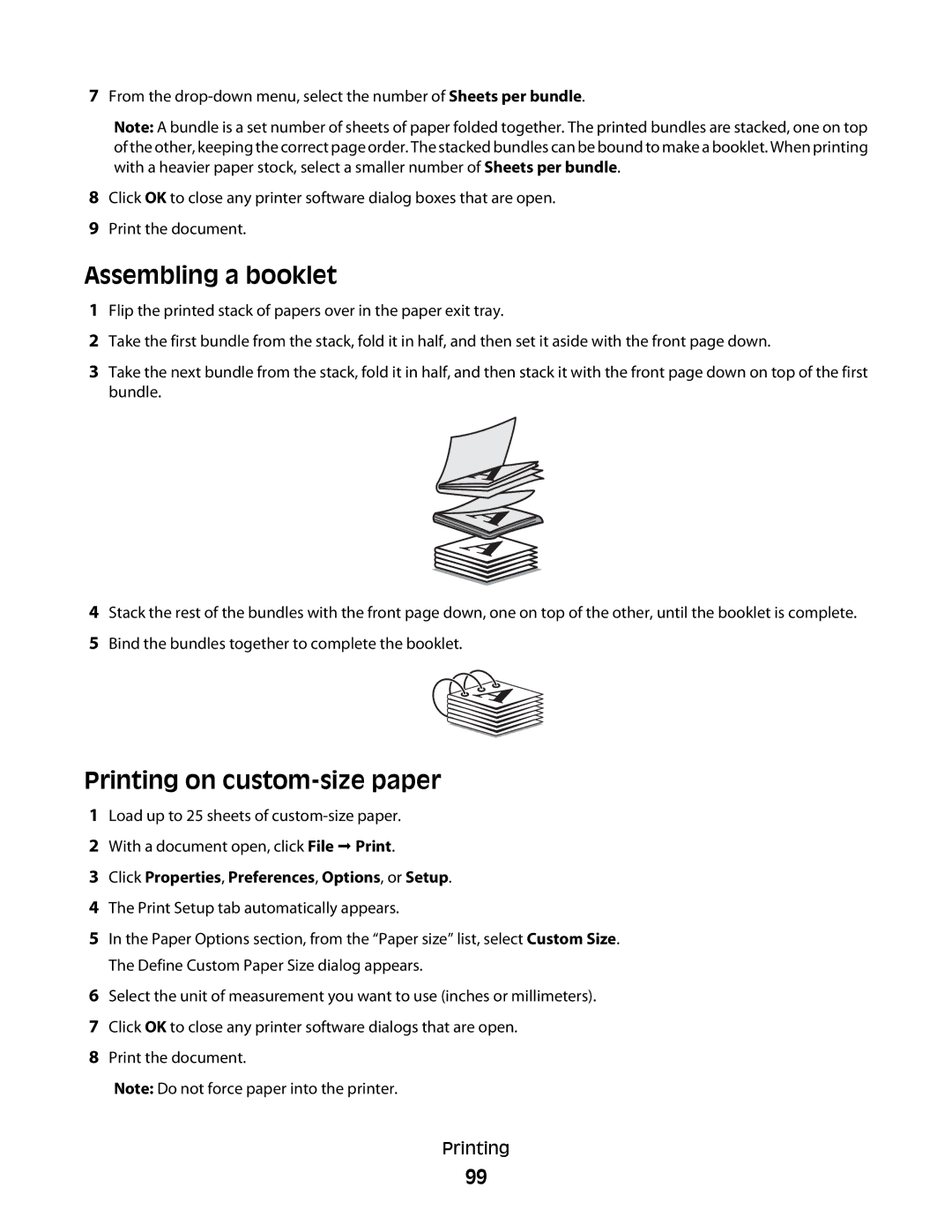 Lexmark 9500 Series manual Assembling a booklet 