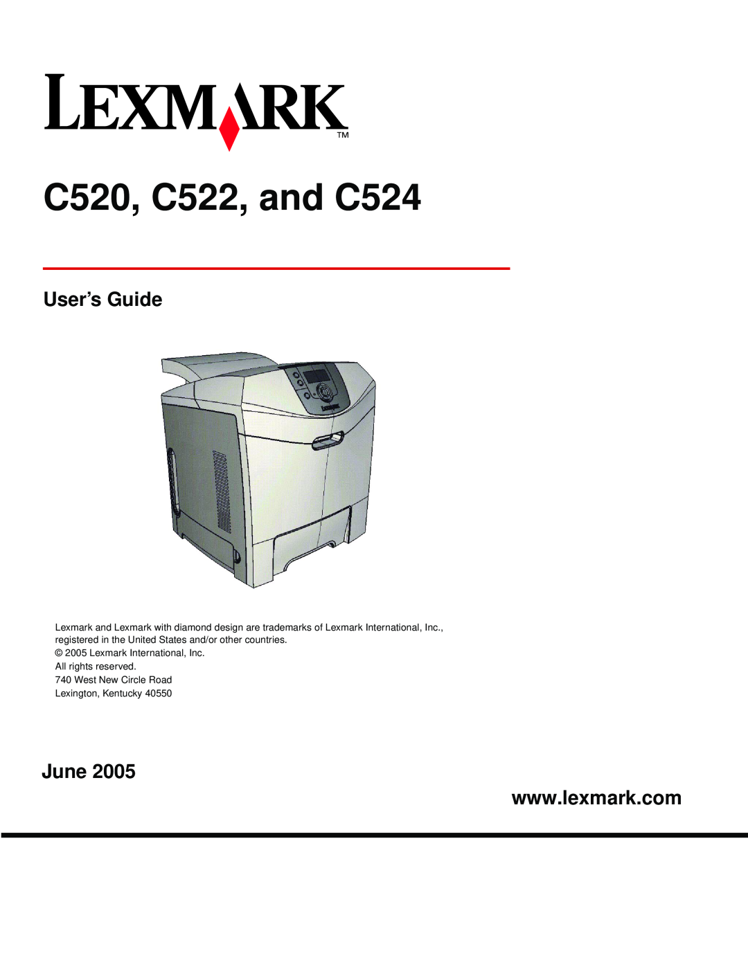 Lexmark manual C520, C522, and C524, User’s Guide, June, Lexmark International, Inc. All rights reserved 