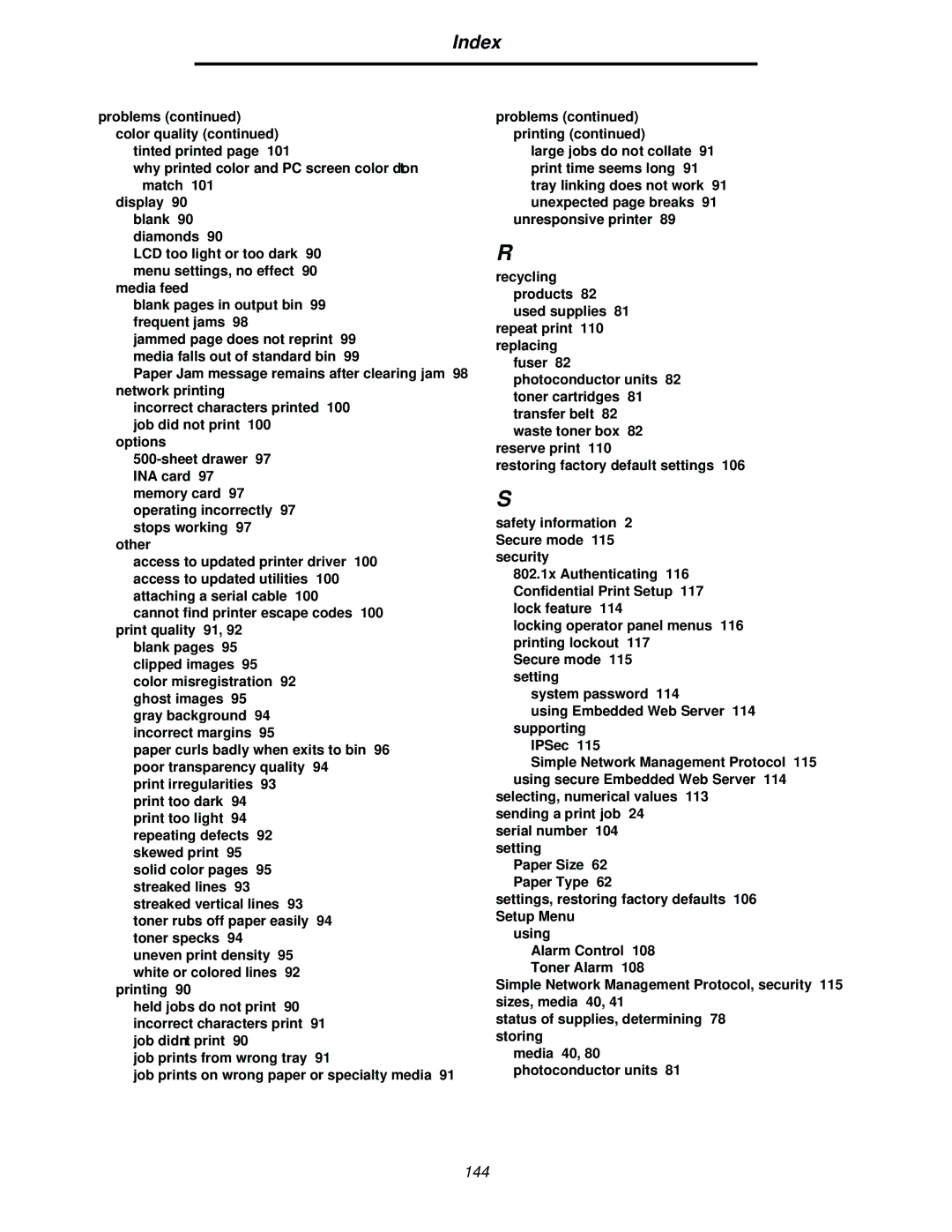 Lexmark C524, C520, C522 manual 144 