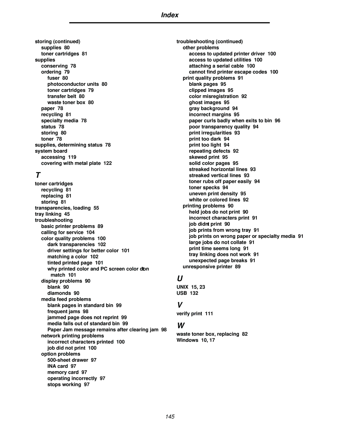 Lexmark C520, C524, C522 manual 145 