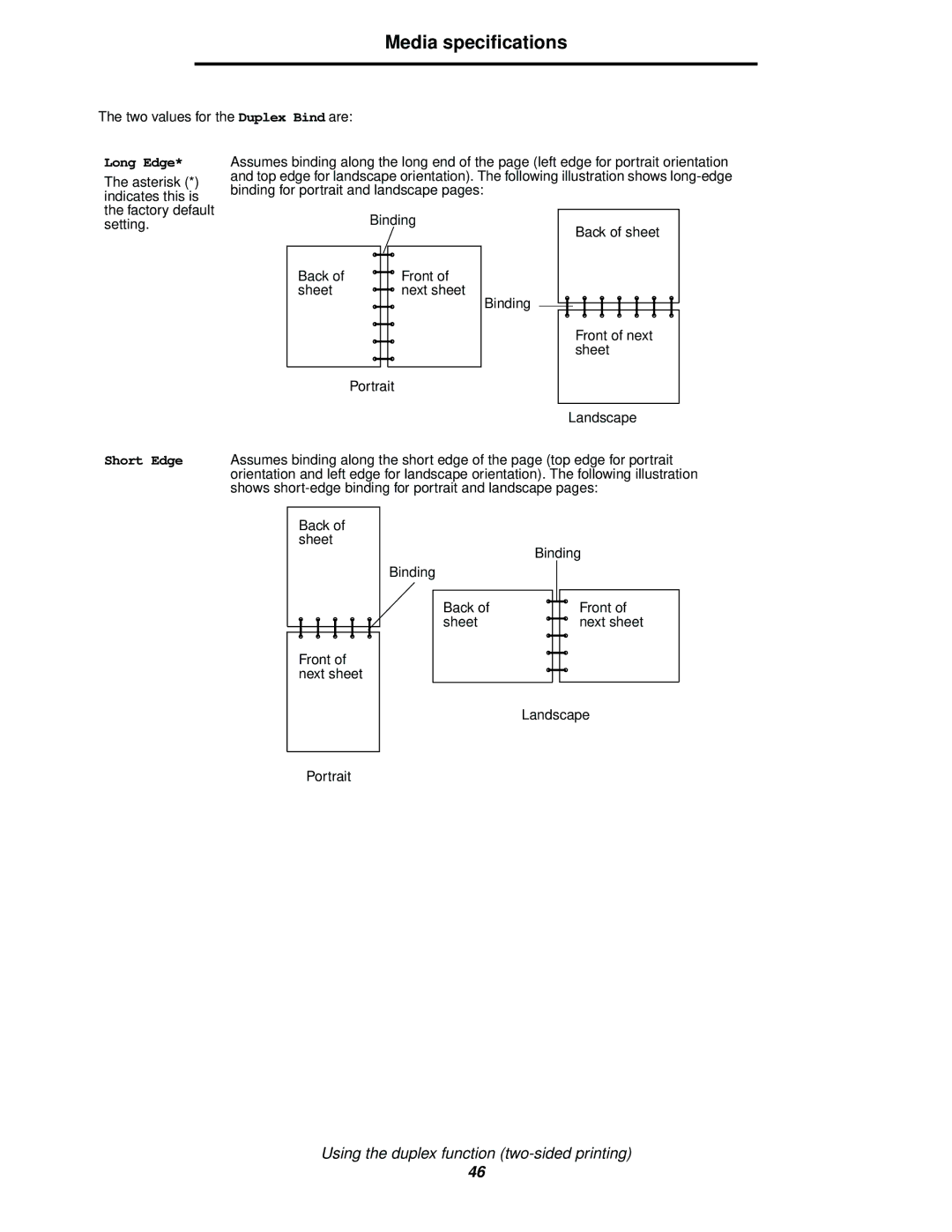 Lexmark C520, C524, C522 manual Long Edge 