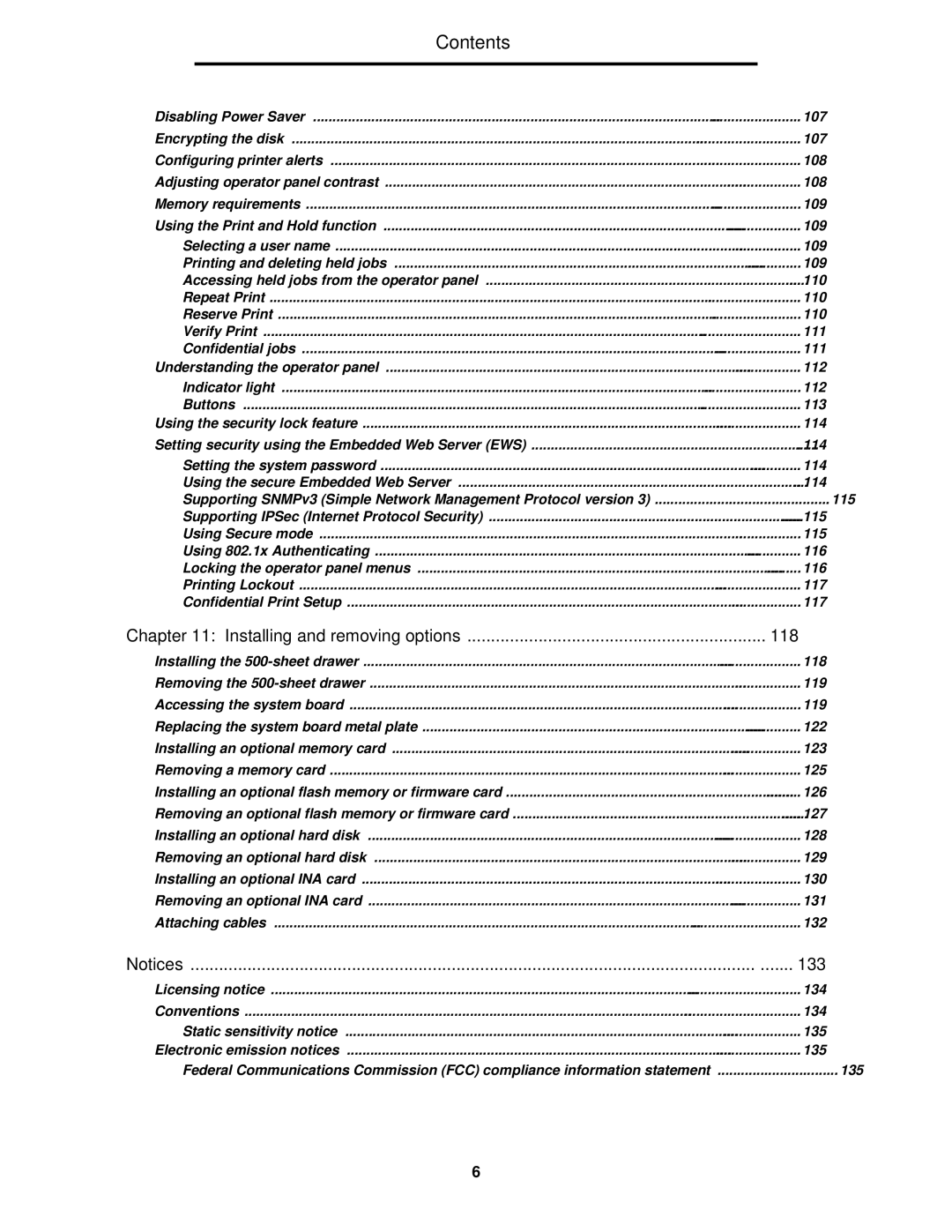 Lexmark C524, C520, C522 manual Installing and removing options 118 