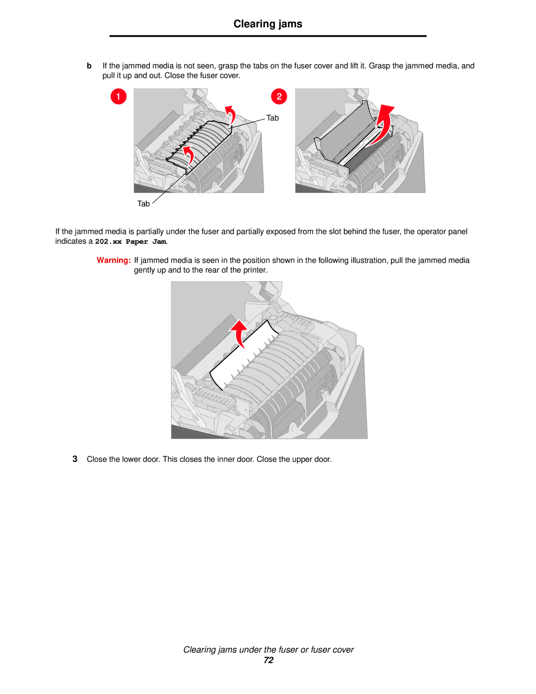 Lexmark C524, C520, C522 manual Clearing jams 