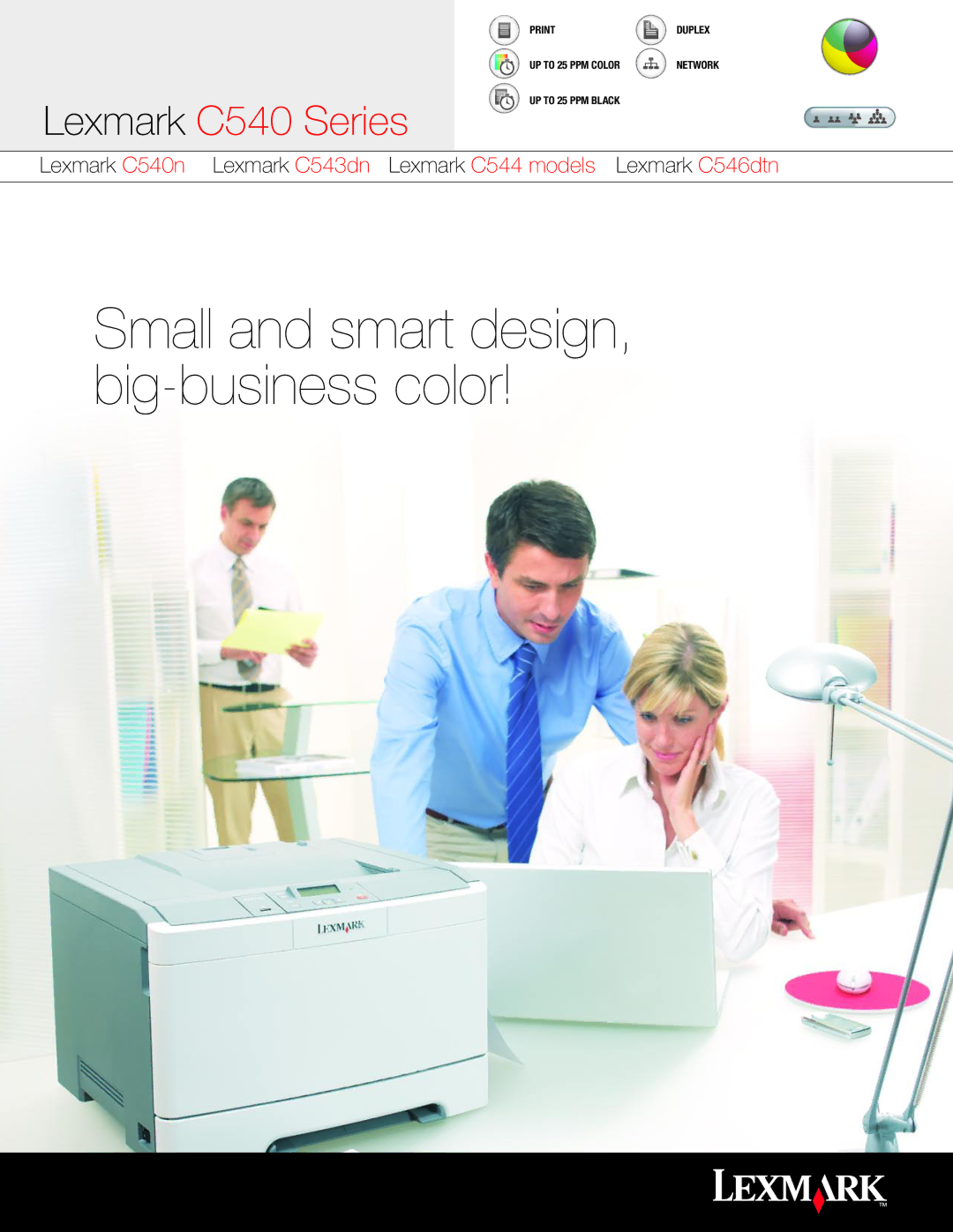 Lexmark C546 DTN, C543DN, C540N, C544 MODELS manual Small and smart design, big-business color 