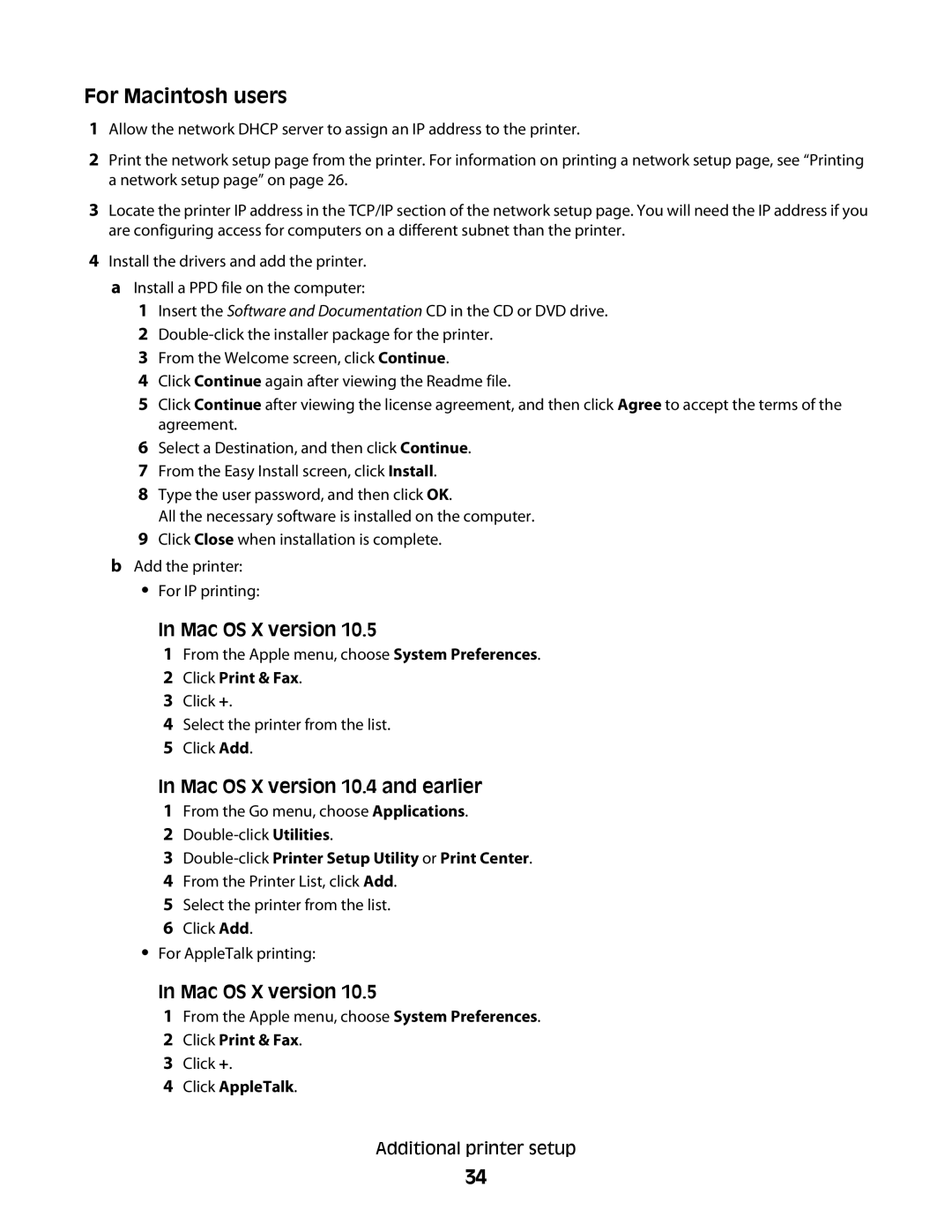 Lexmark C54x Series manual For Macintosh users 