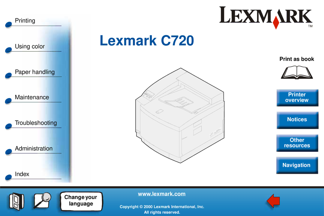 Lexmark manual Lexmark C720 