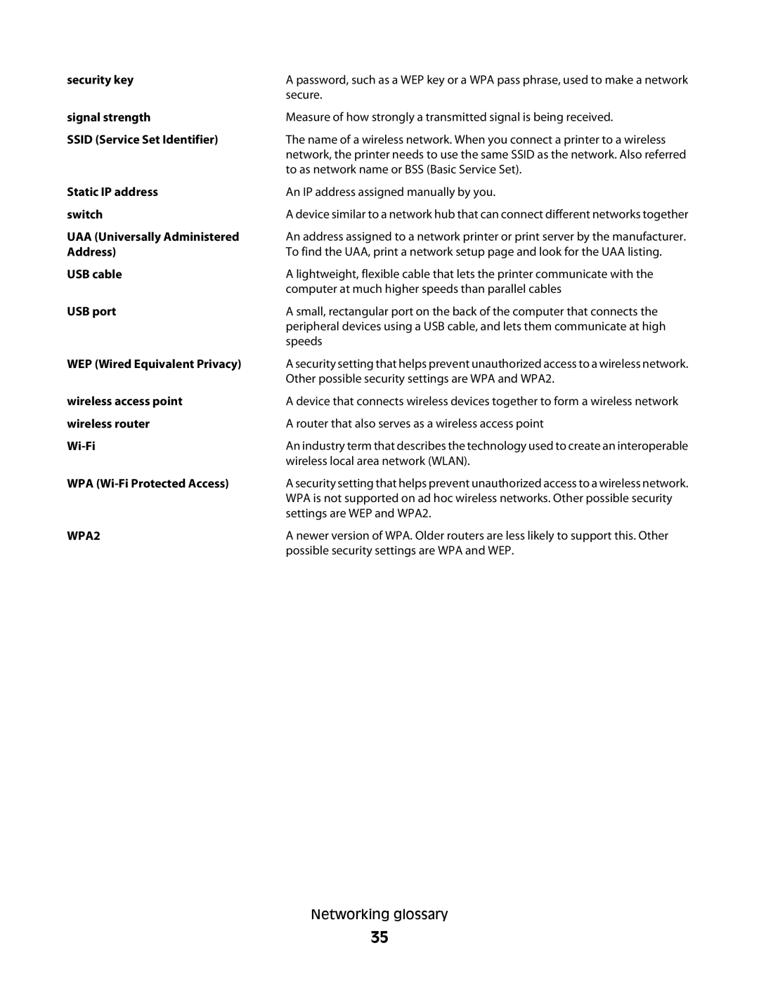 Lexmark C734DTN, C734DW, C736DN, C736DTN, C734N, C734DN, C736N setup guide WPA2 