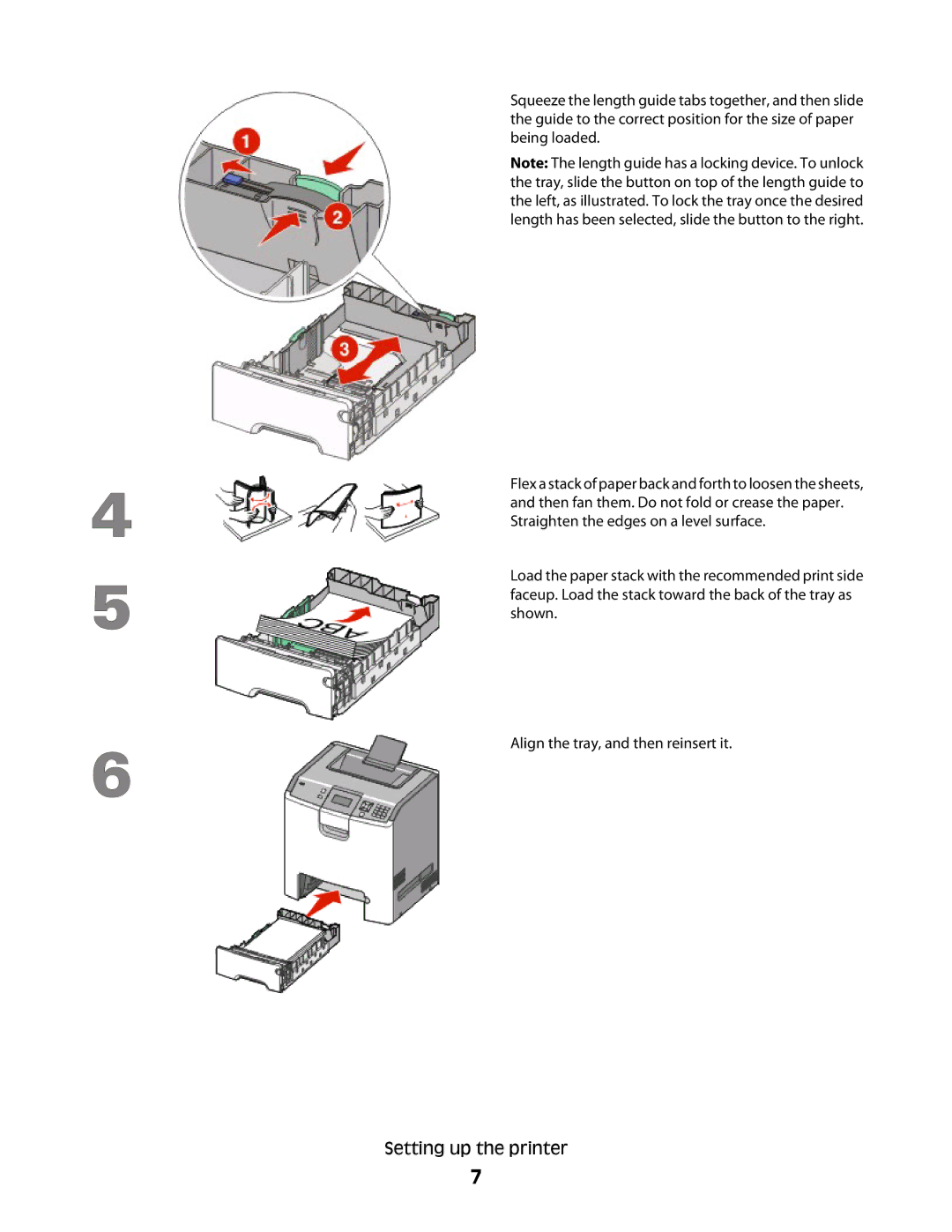 Lexmark C734DTN, C734DW, C736DN, C736DTN, C734N, C734DN, C736N setup guide Setting up the printer 