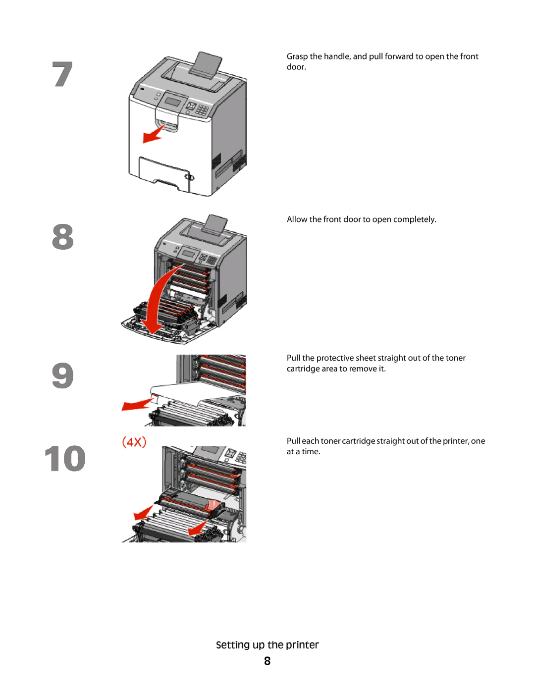 Lexmark C734DW, C734DTN, C736DN, C736DTN, C734N, C734DN, C736N setup guide Setting up the printer 