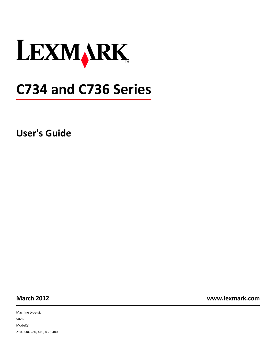 Lexmark 25A0591, C736 manual Users Guide, March 