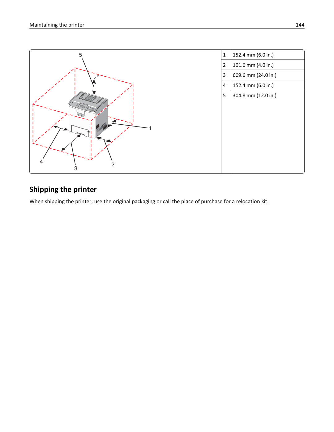 Lexmark C736, 25A0591 manual Shipping the printer, Maintaining the printer 144 