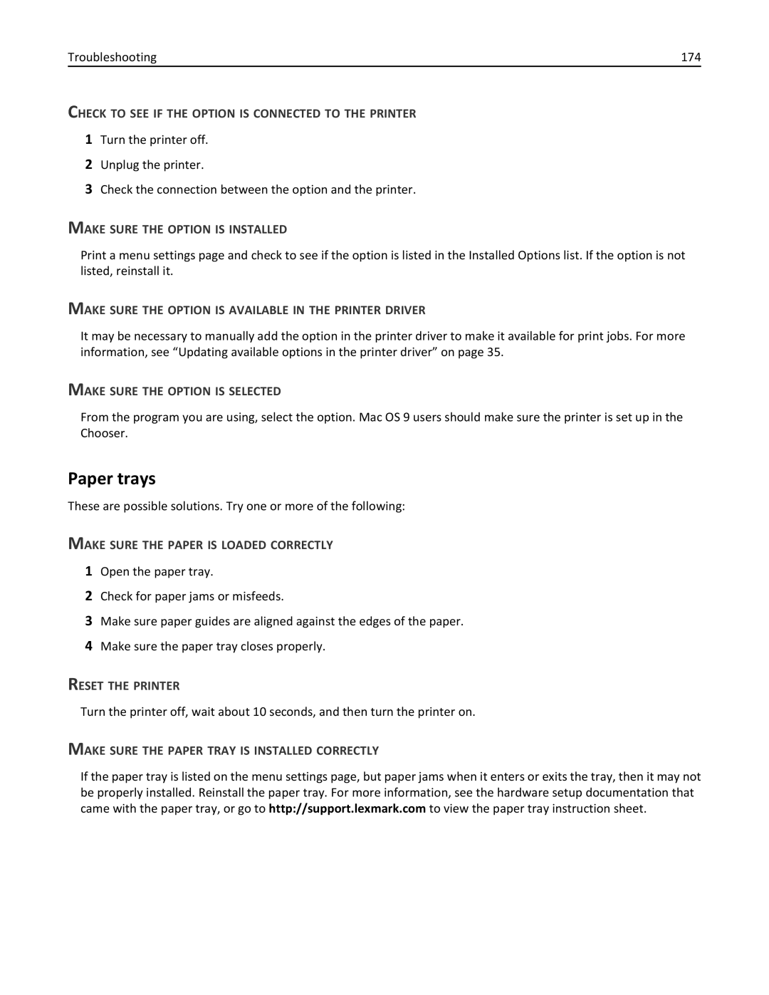 Lexmark C736, 25A0591 manual Paper trays 