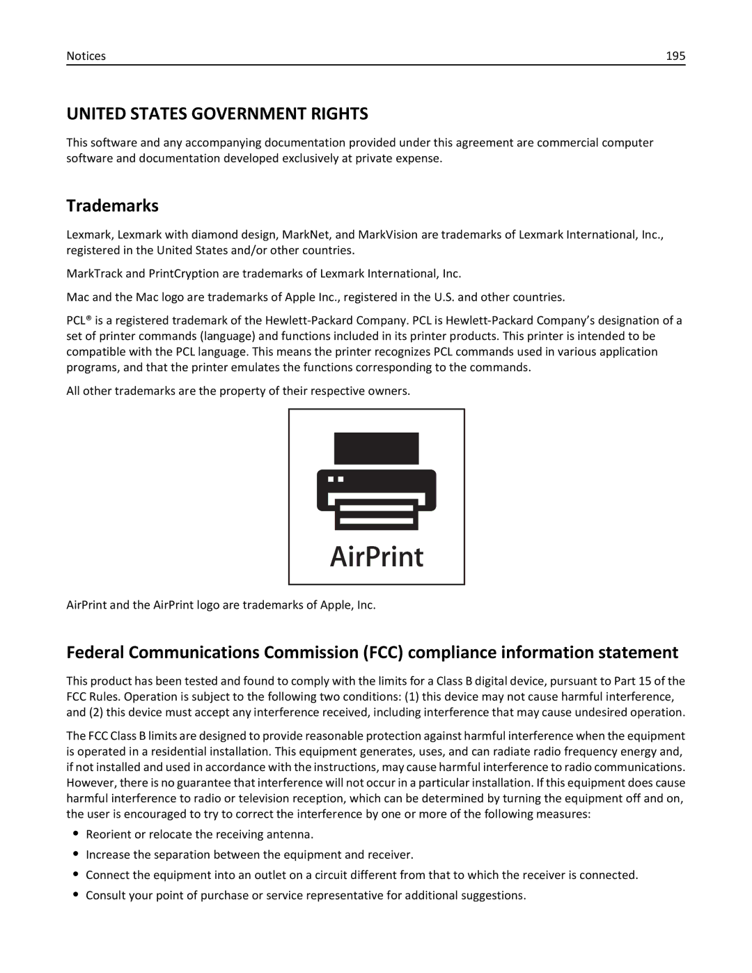 Lexmark 25A0591, C736 manual Trademarks, 195 