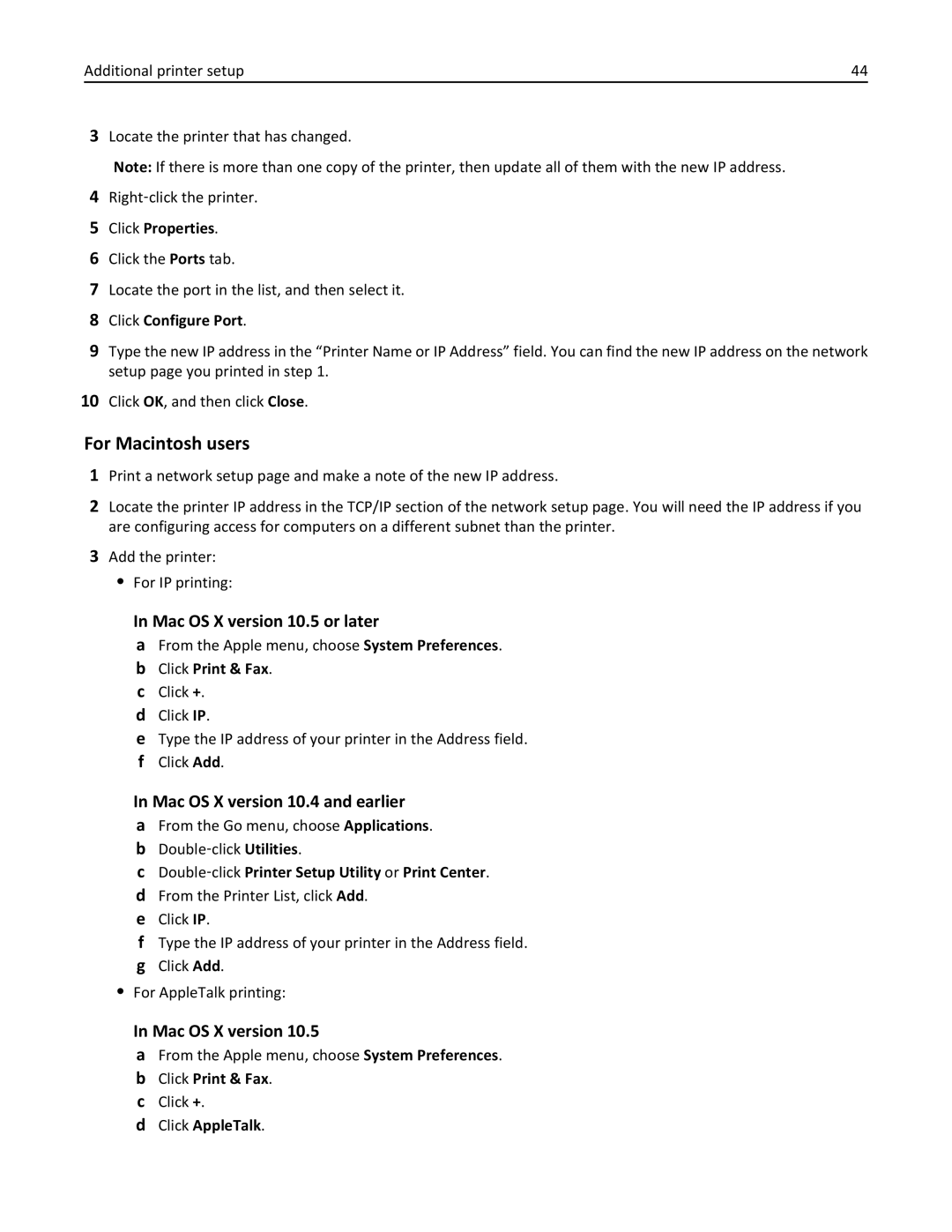 Lexmark C736, 25A0591 manual Click Properties, Click Configure Port, Click OK, and then click Close 