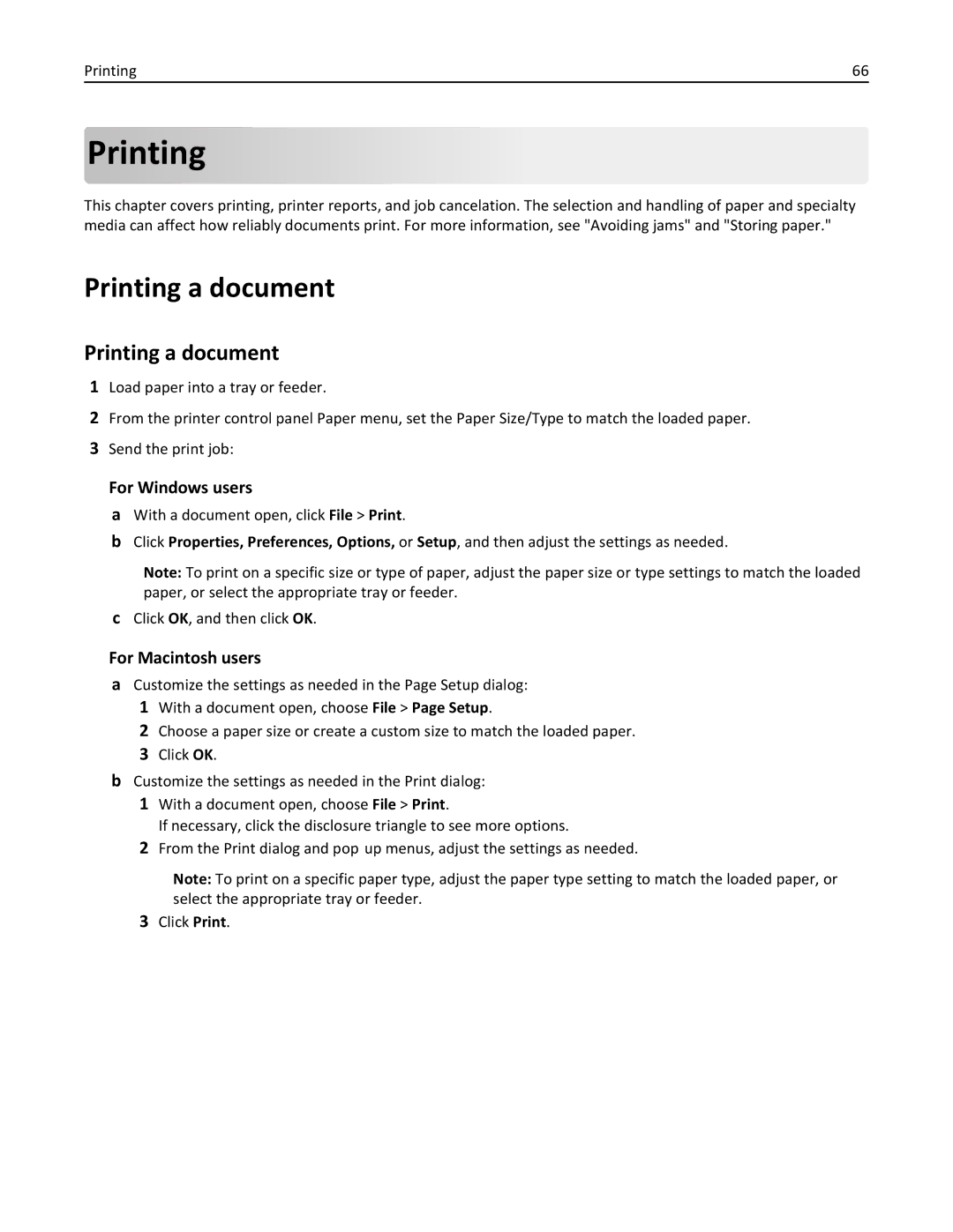 Lexmark C736, 25A0591 manual Printing a document 