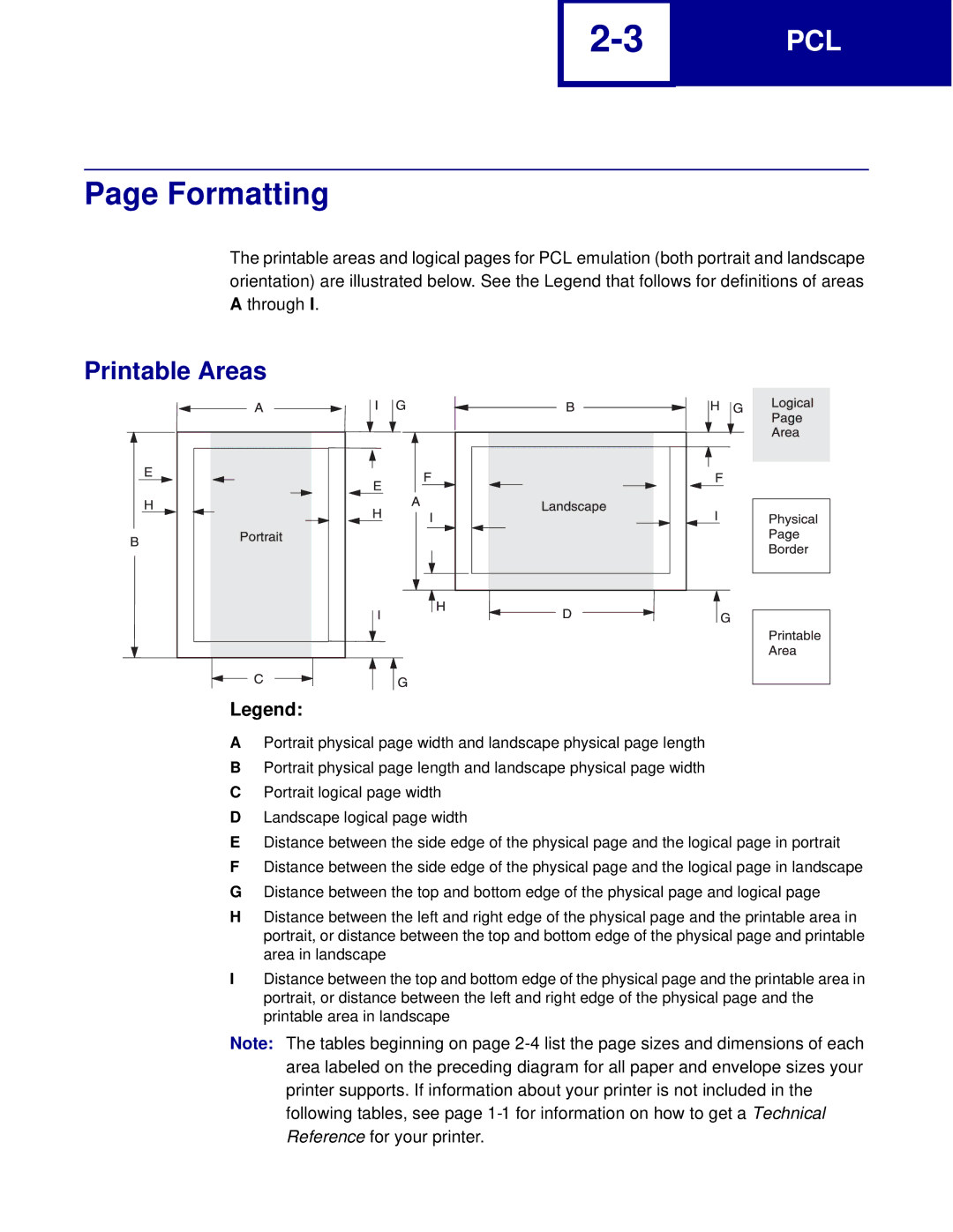 Lexmark C762, C760 manual Formatting, Printable Areas 