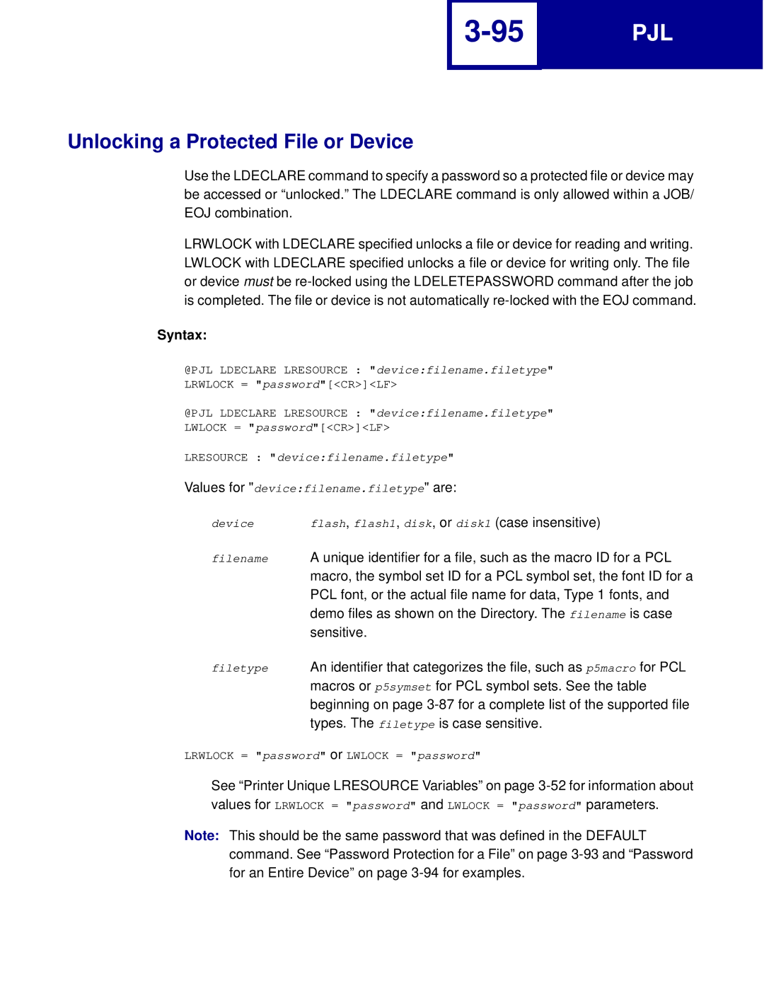 Lexmark C760, C762 manual Unlocking a Protected File or Device 