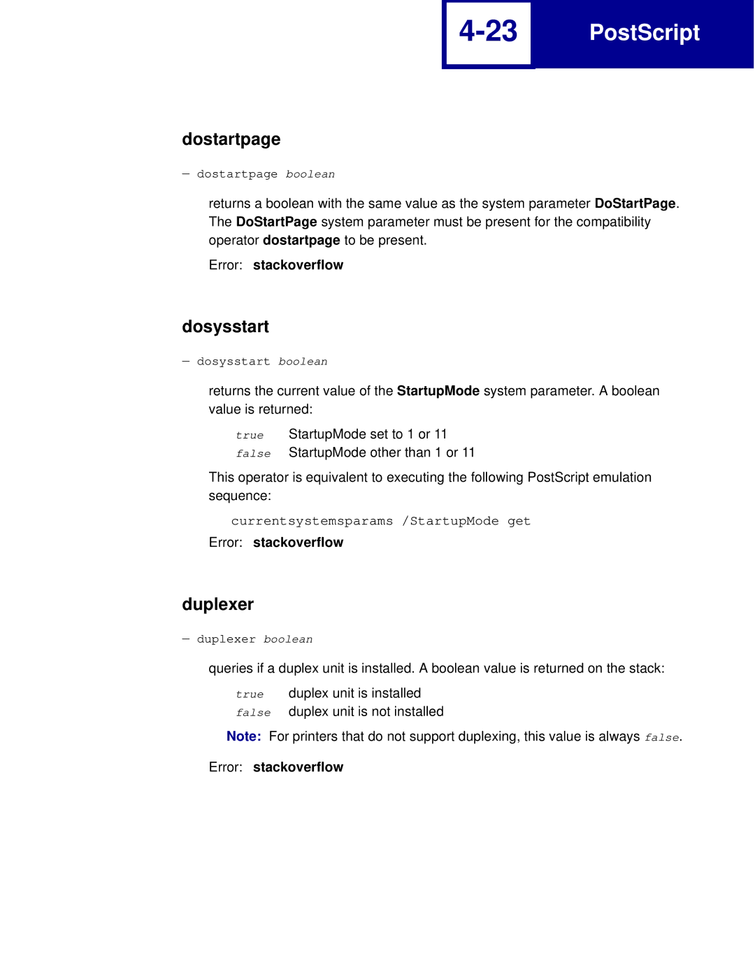 Lexmark C760, C762 manual Dostartpage, Dosysstart, Duplexer 