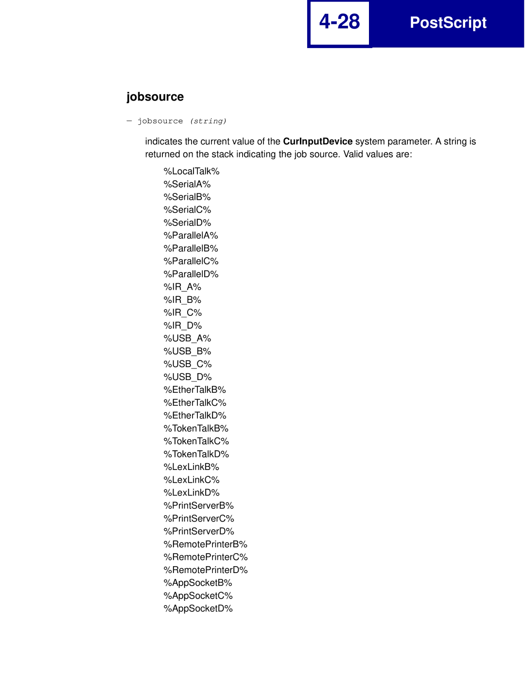 Lexmark C762, C760 manual Jobsource 