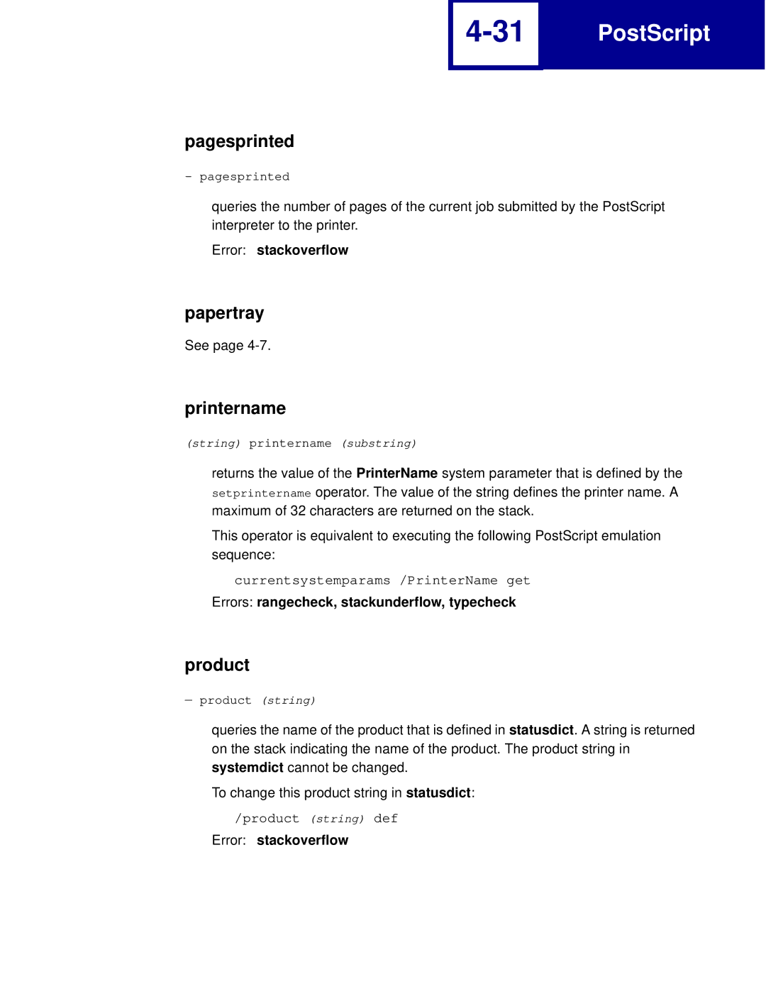 Lexmark C760, C762 manual Pagesprinted, Printername, Product 