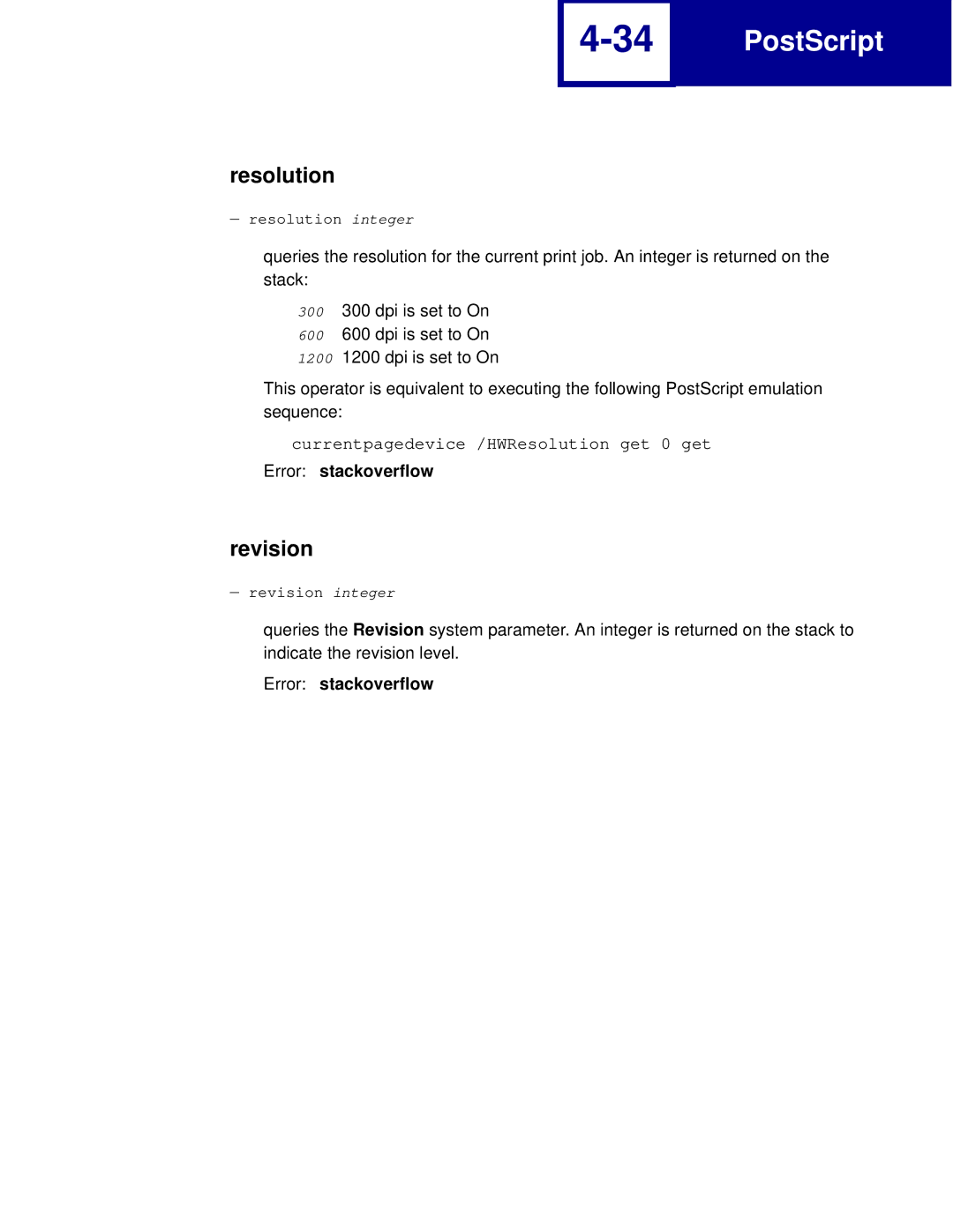 Lexmark C762, C760 manual Resolution, Revision 