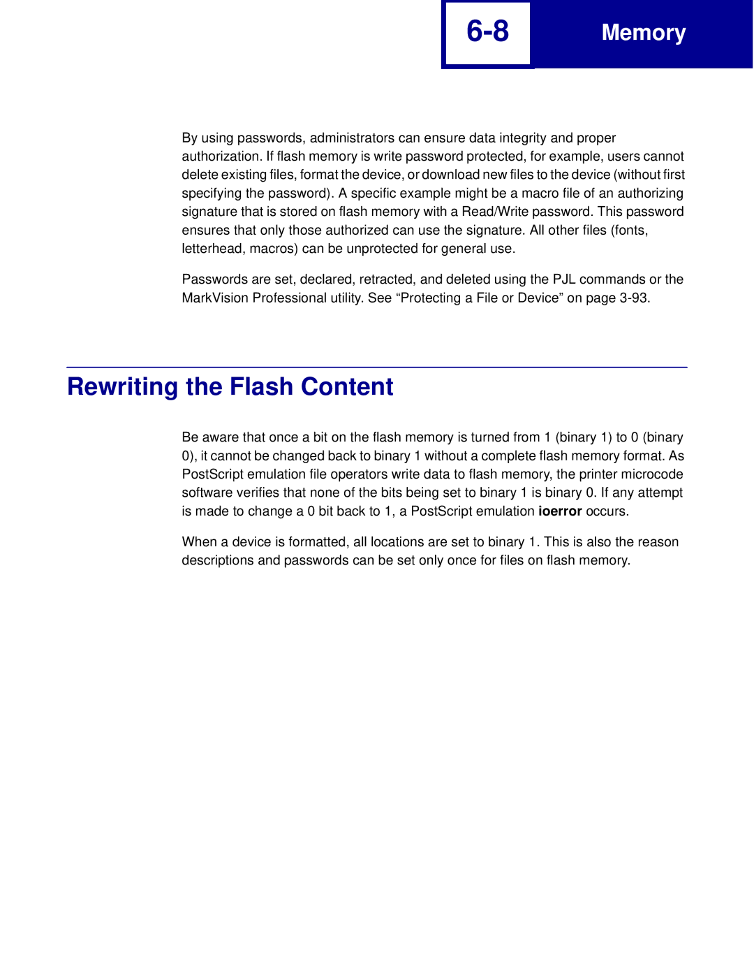 Lexmark C762, C760 manual Rewriting the Flash Content 