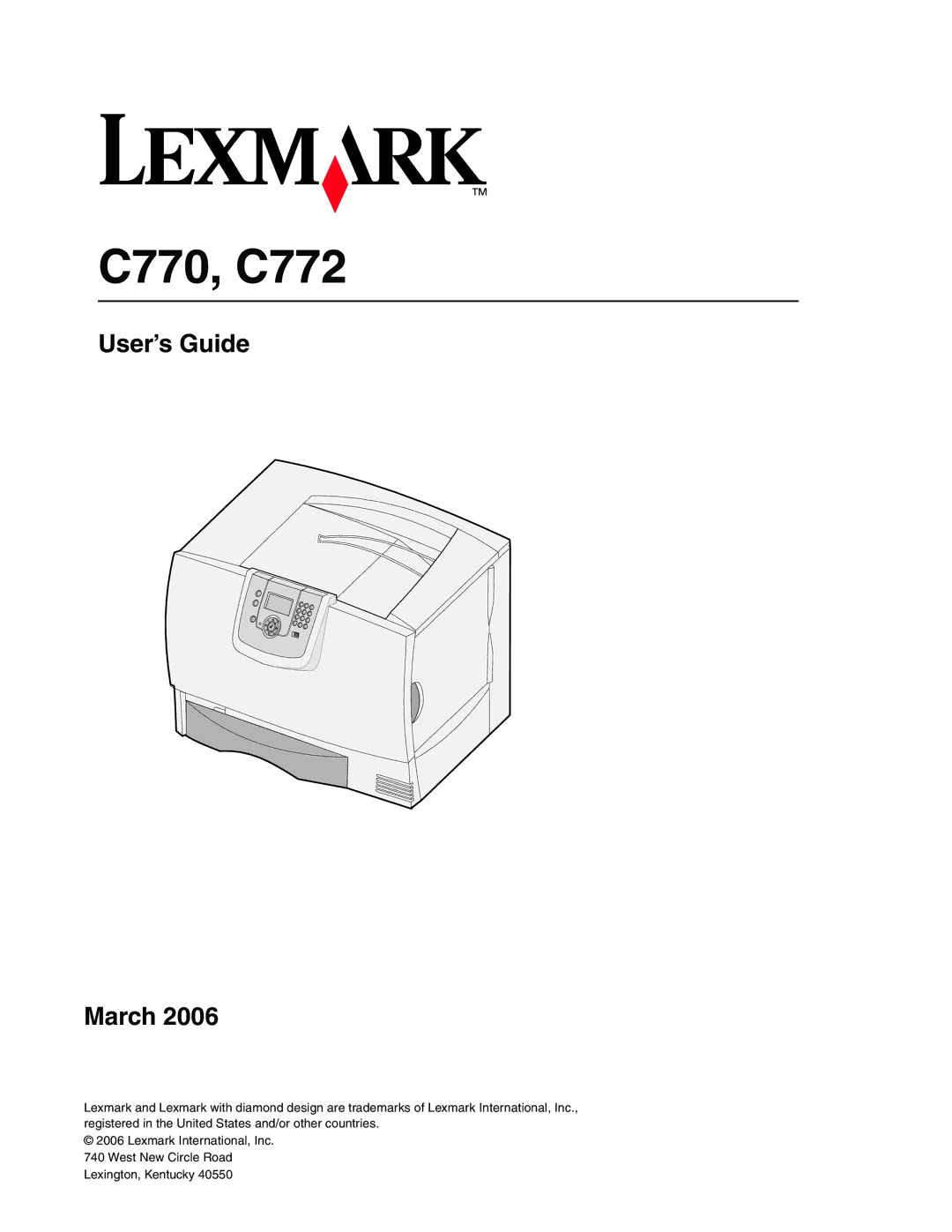 Lexmark manual C770, C772 