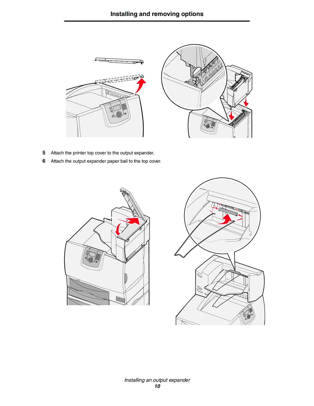 Lexmark C770, C772 manual Installing an output expander 