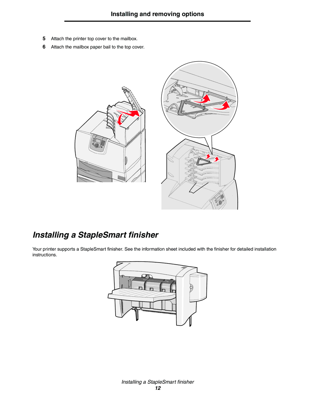 Lexmark C770, C772 manual Installing a StapleSmart finisher 