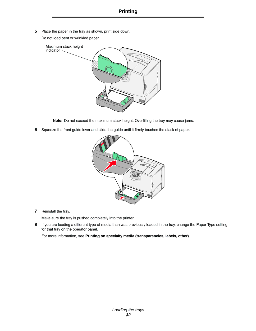 Lexmark C770, C772 manual Printing 