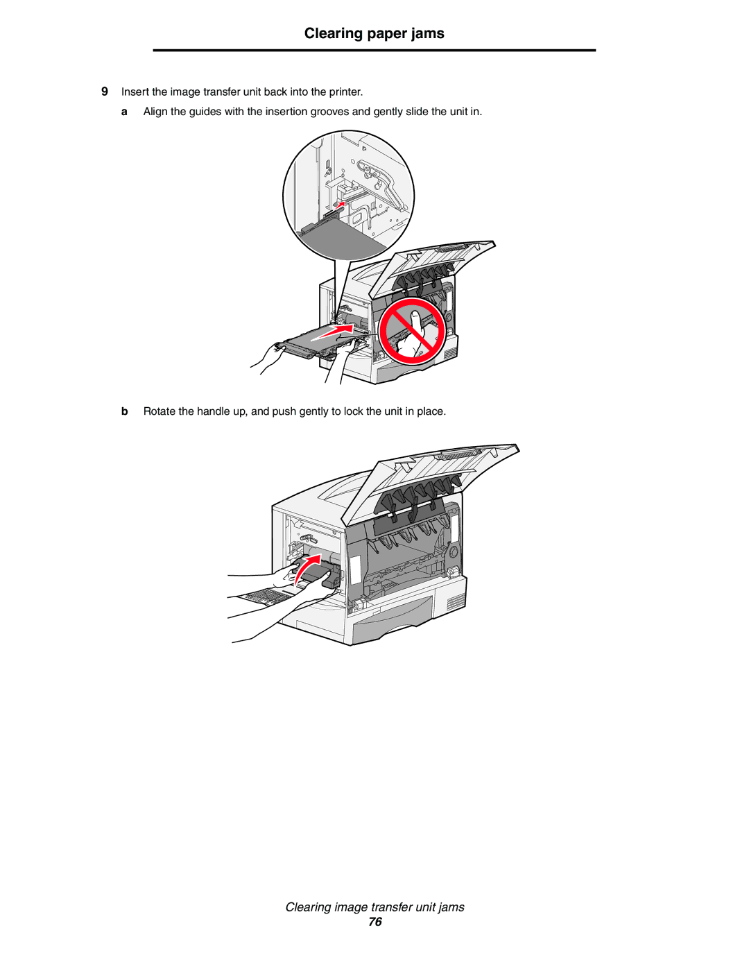 Lexmark C770, C772 manual Clearing paper jams 