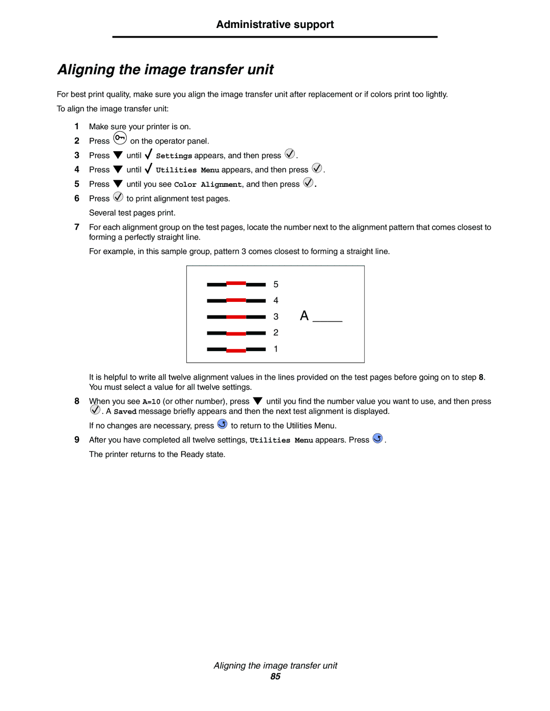 Lexmark C772, C770 manual Aligning the image transfer unit 