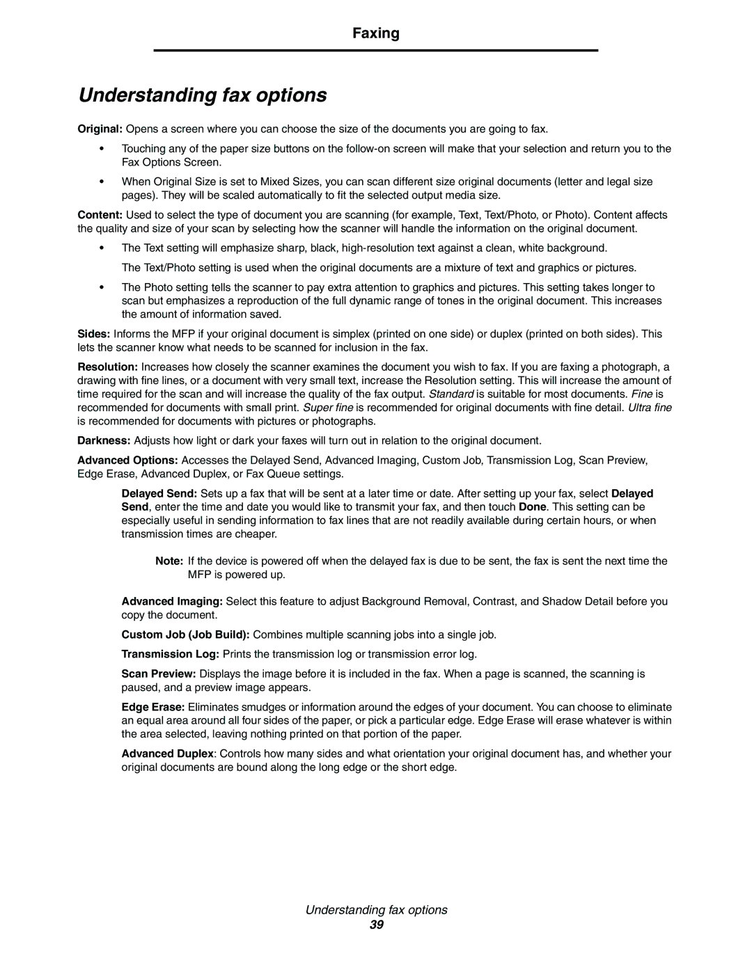 Lexmark C77x manual Understanding fax options 