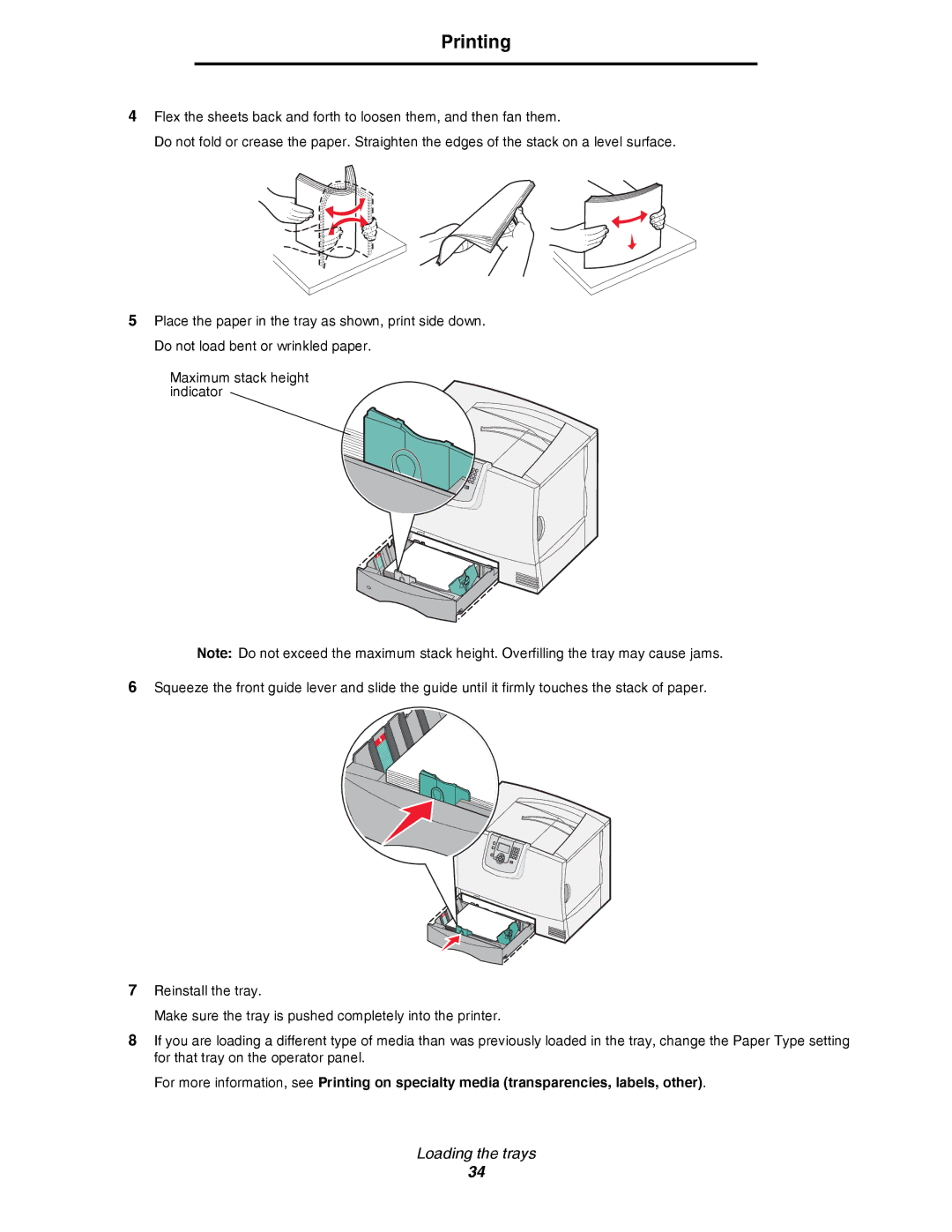 Lexmark C780, C782 manual Printing 