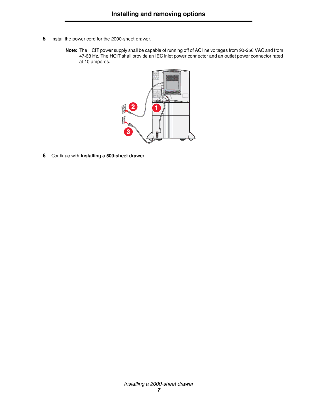 Lexmark C780, C782 manual Continue with Installing a 500-sheet drawer 