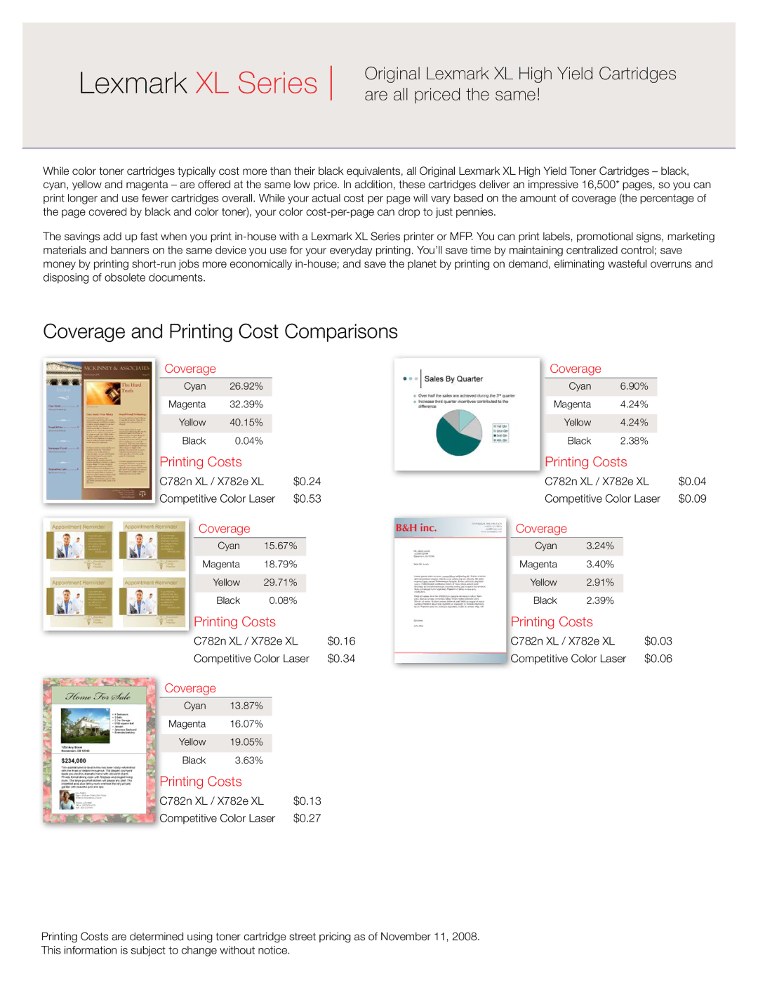 Lexmark X782e XL, C782dn XL, C782dtn XL, C782n XL Original Lexmark XL High Yield Cartridges, Are all priced the same 