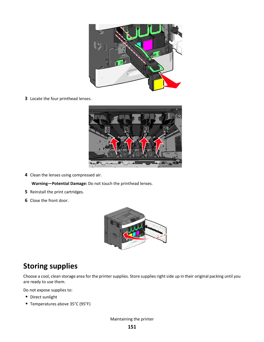 Lexmark C790 manual Storing supplies, 151 