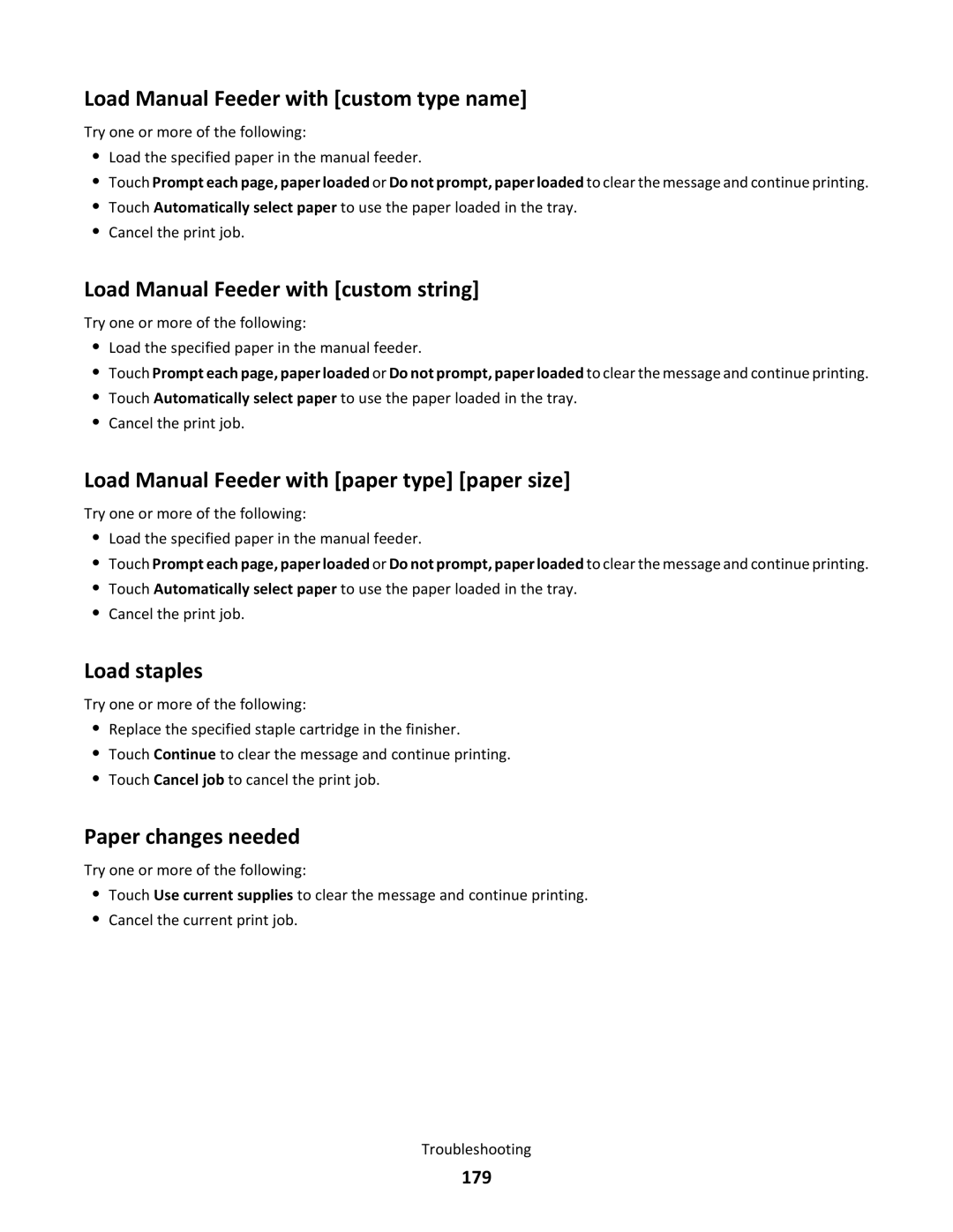 Lexmark C790 manual Load Manual Feeder with custom type name, Load Manual Feeder with custom string, Load staples 