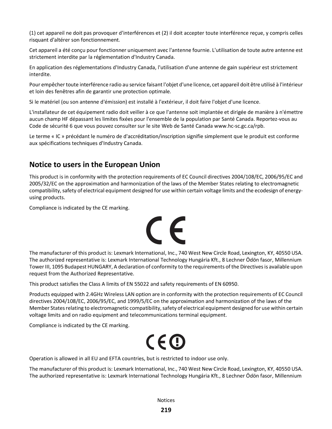 Lexmark C790 manual 219 