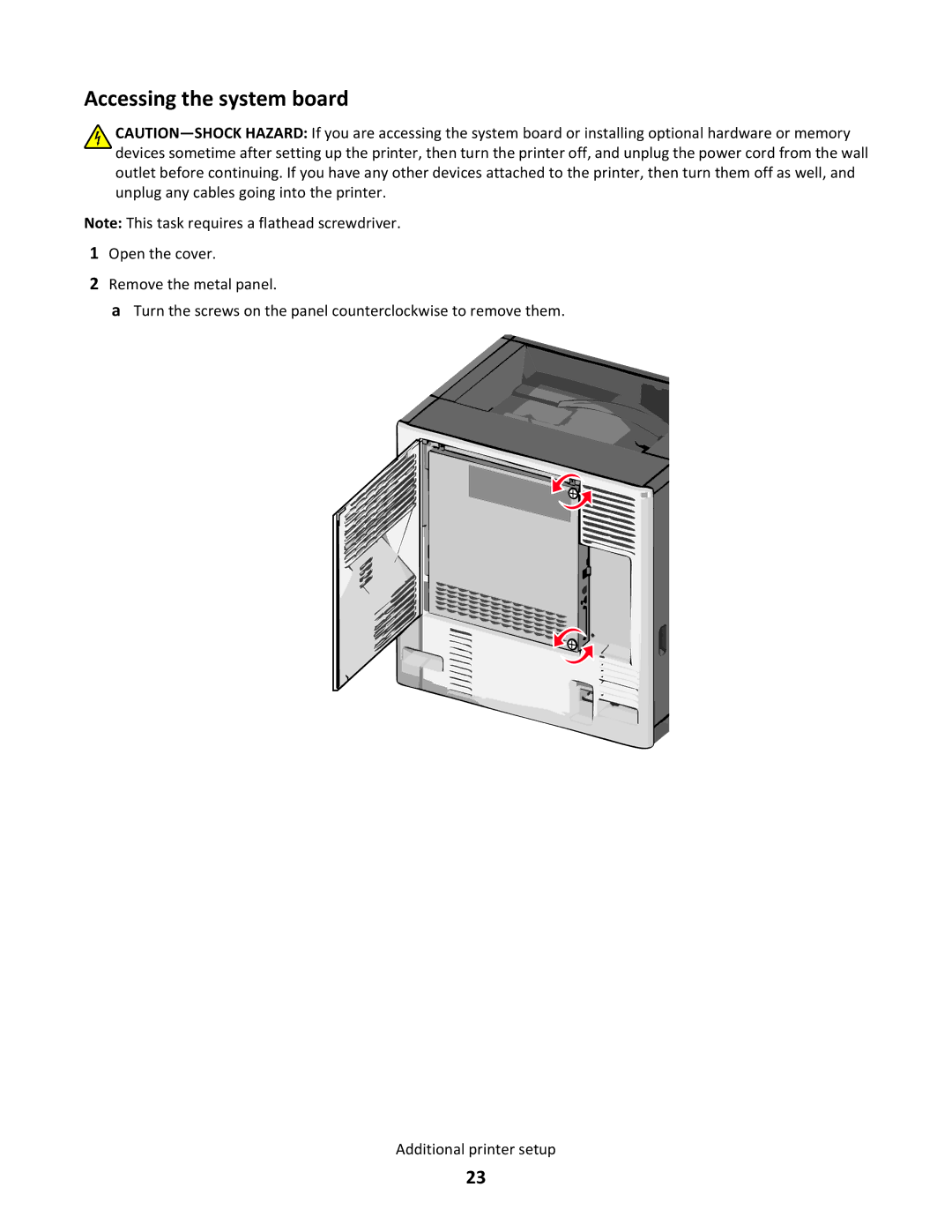 Lexmark C790 manual Accessing the system board 