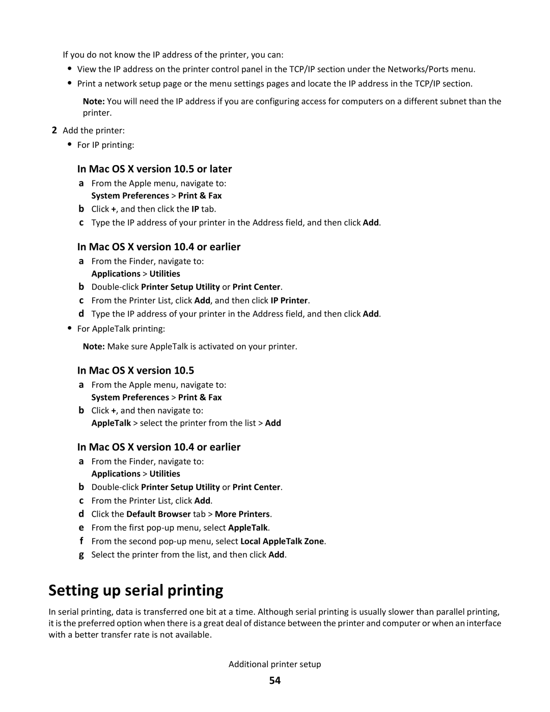 Lexmark C790 manual Setting up serial printing, Click the Default Browser tab More Printers 