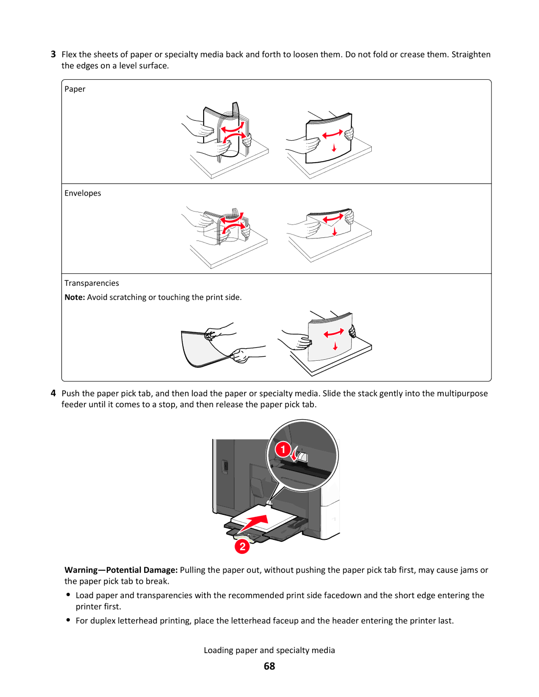 Lexmark C790 manual Paper Envelopes Transparencies 