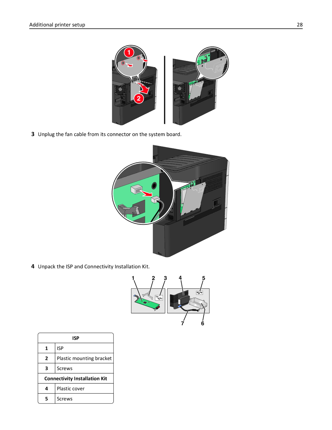 Lexmark 24Z0000, C925, 030 manual Connectivity Installation Kit, Screws 