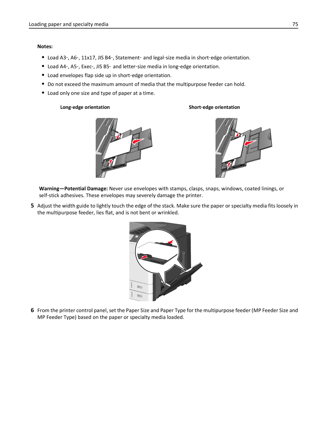 Lexmark C925, 24Z0000, 030 manual Long ‑edge orientation Short ‑edge orientation 