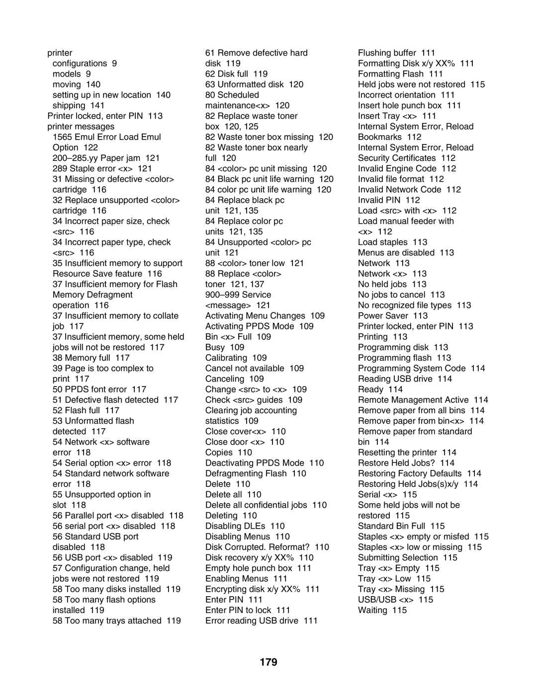 Lexmark C935 manual 179 