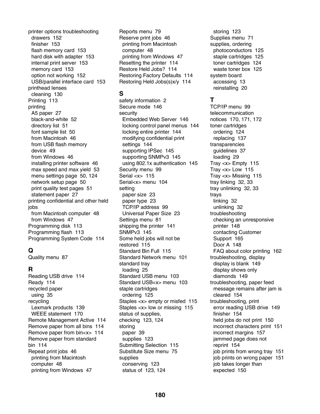 Lexmark C935 manual 180 