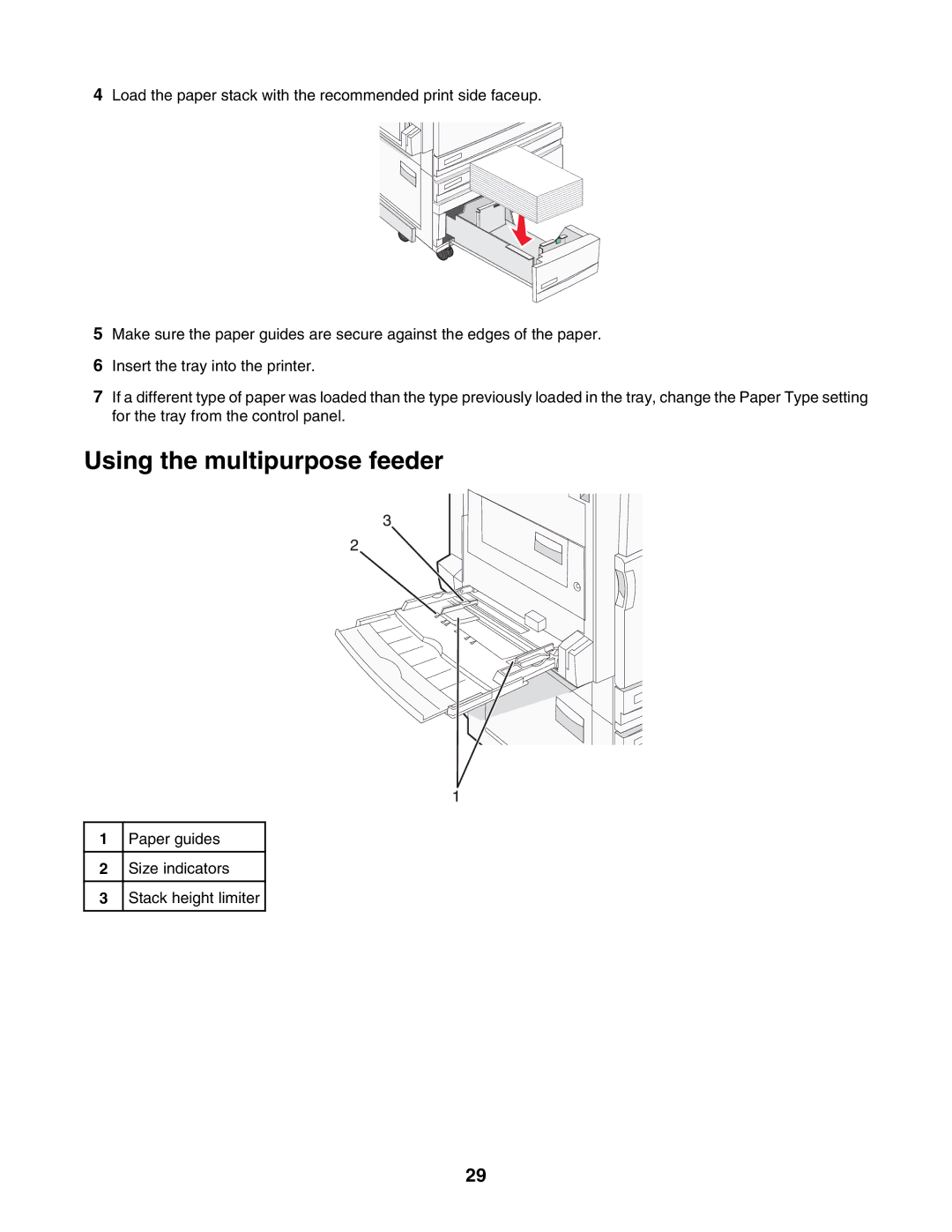 Lexmark C935 manual Using the multipurpose feeder 